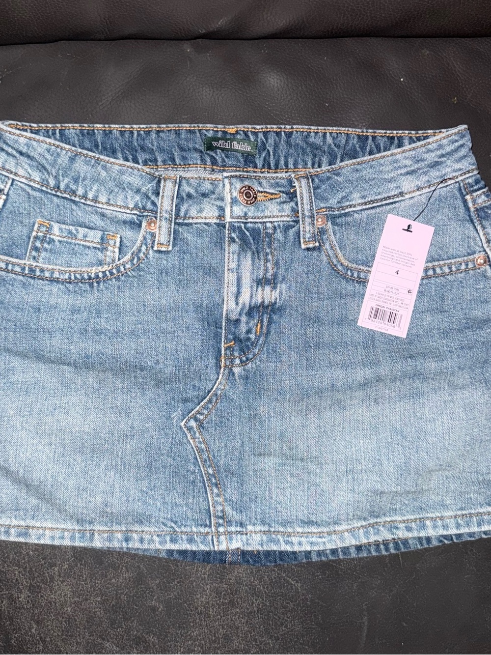 Realisation Par Light Blue Denim Mini Skirt